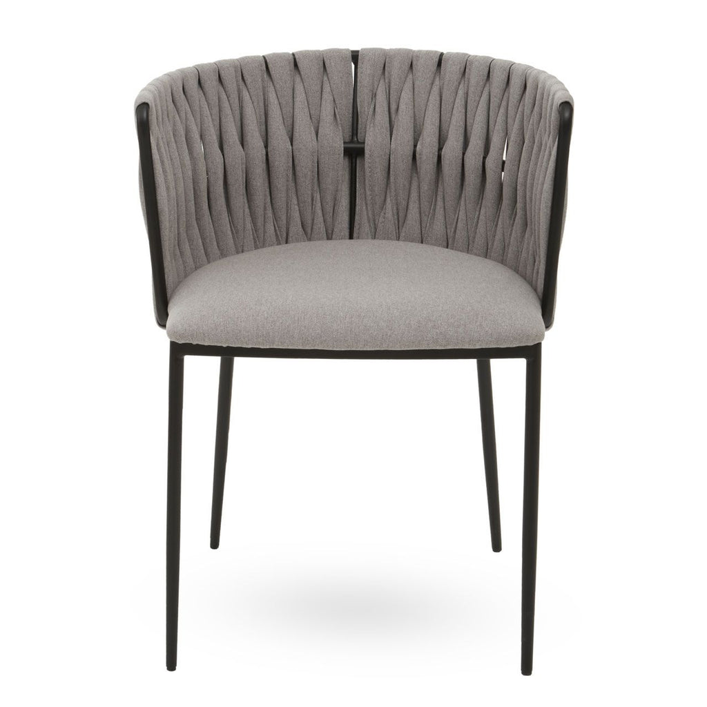 Gilden Grey Dining Chair With Woven Back