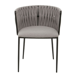 Gilden Grey Dining Chair With Woven Back