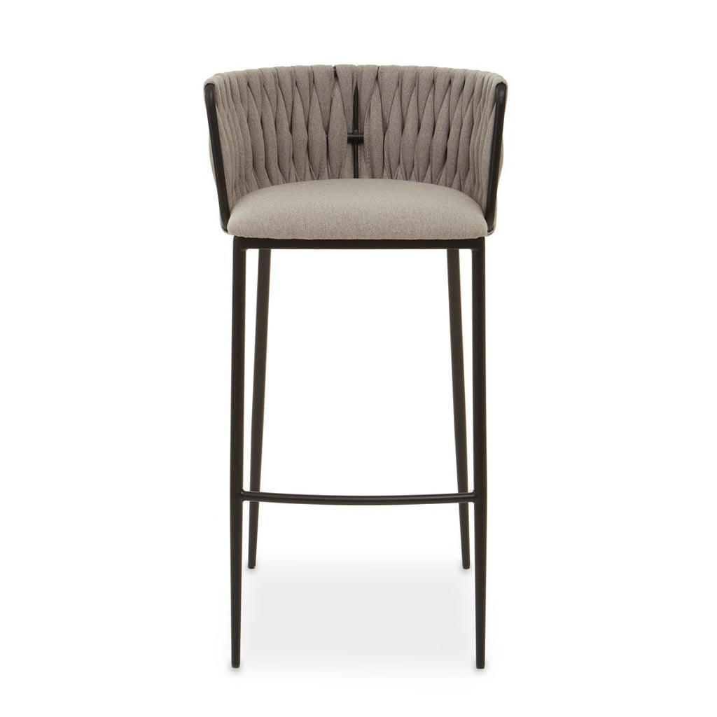 Gilden Grey Bar Chair With Woven Back