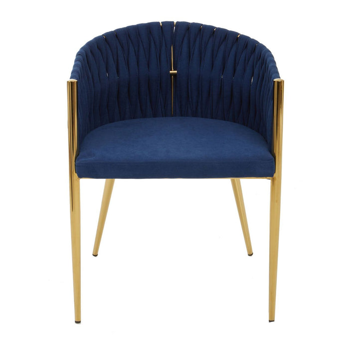 Gilden Blue Dining Chair With Woven Back