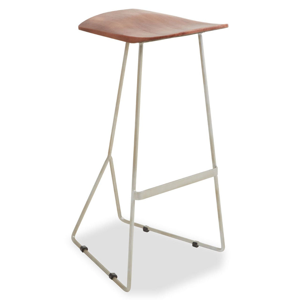 Nandri Antique Silver Frame Bar Stool