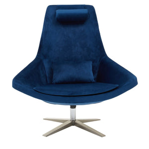 Grey, Navy Velvet Armchair