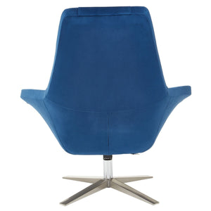 Grey, Navy Velvet Armchair