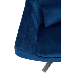 Grey, Navy Velvet Armchair