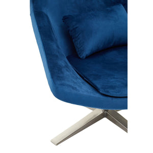 Grey, Navy Velvet Armchair