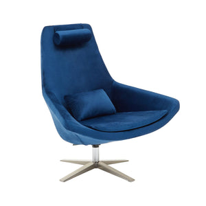 Grey, Navy Velvet Armchair