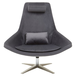 Grey, Navy Velvet Armchair