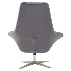 Grey, Navy Velvet Armchair