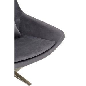 Grey, Navy Velvet Armchair