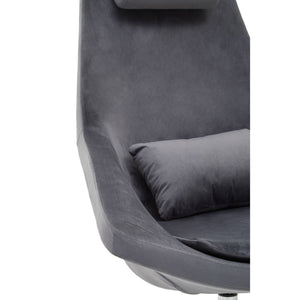 Grey, Navy Velvet Armchair