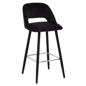 Warren Grey, Black Velvet Bar Chair