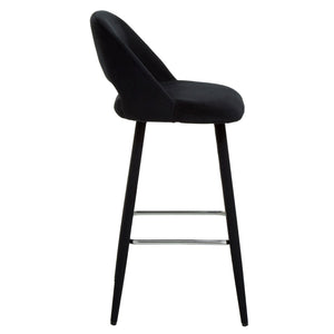 Warren Grey, Black Velvet Bar Chair