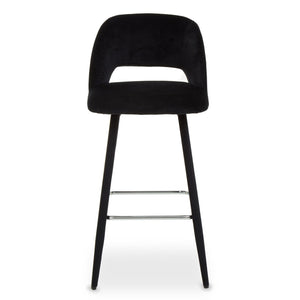 Warren Grey, Black Velvet Bar Chair