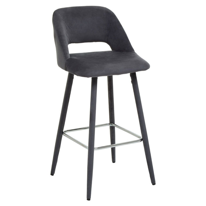 Warren Grey, Black Velvet Bar Chair