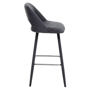 Warren Grey, Black Velvet Bar Chair