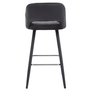 Warren Grey, Black Velvet Bar Chair