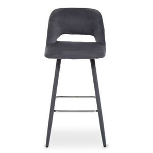 Warren Grey, Black Velvet Bar Chair