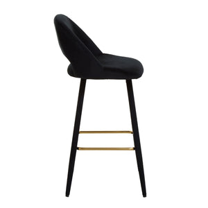 Warren Mink, Black Velvet Bar Chair