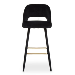 Warren Mink, Black Velvet Bar Chair