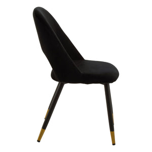 Warren Black, Beige Velvet Dining Chair