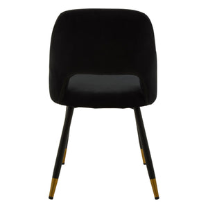 Warren Black, Beige Velvet Dining Chair