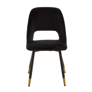 Warren Black, Beige Velvet Dining Chair