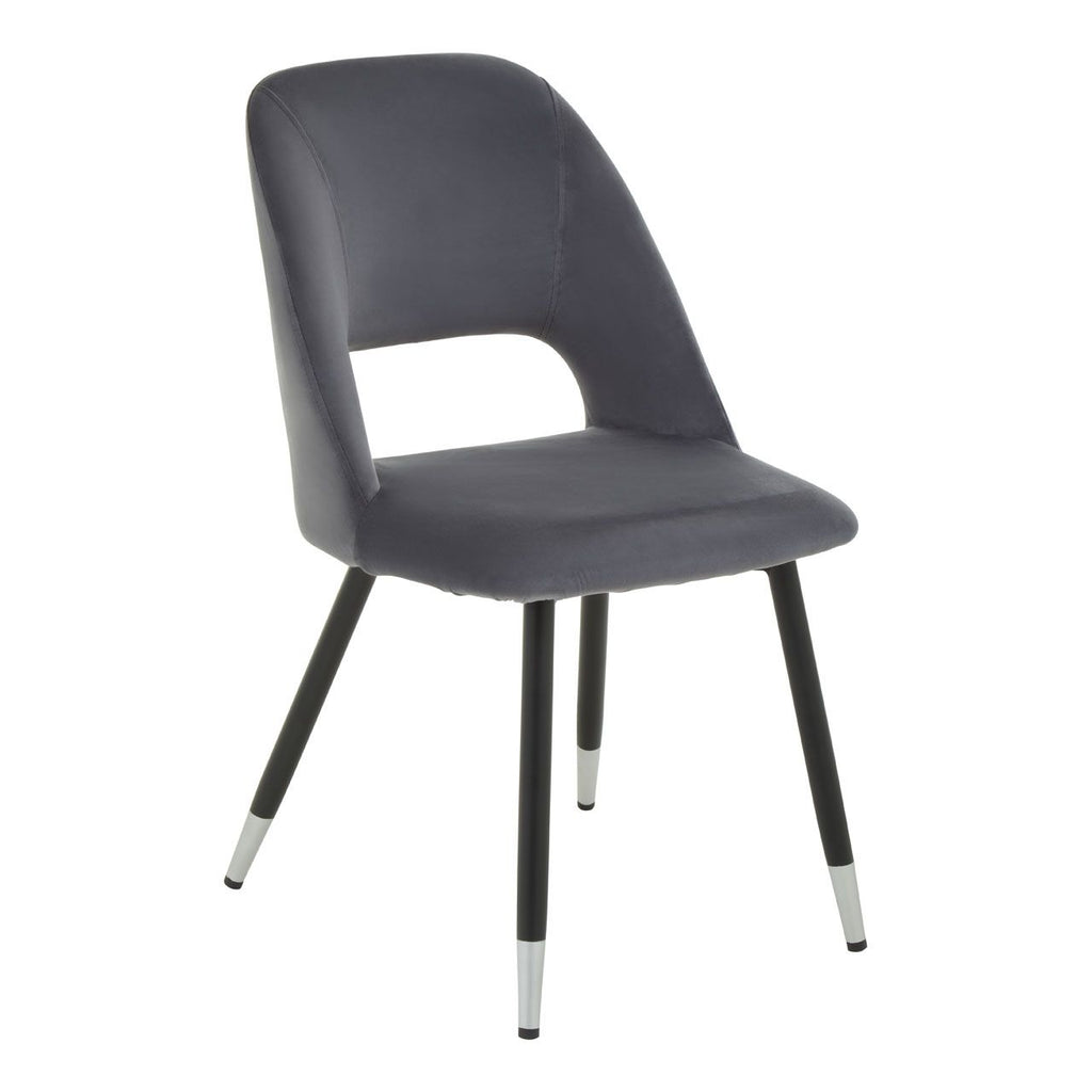 Warren Grey, Black Velvet Dining Chair