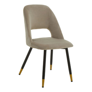 Warren Black, Beige Velvet Dining Chair