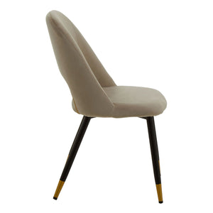 Warren Black, Beige Velvet Dining Chair