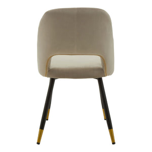 Warren Black, Beige Velvet Dining Chair