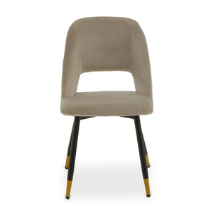 Warren Black, Beige Velvet Dining Chair