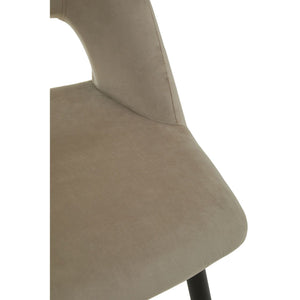 Warren Black, Beige Velvet Dining Chair