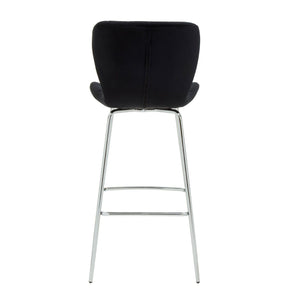 Warton Grey, Black Velvet Bar Chair