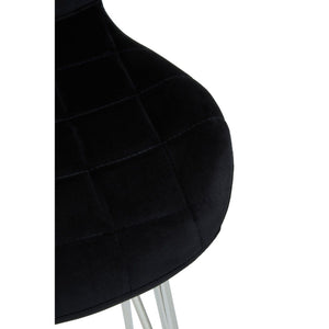 Warton Grey, Black Velvet Bar Chair