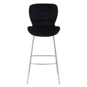 Warton Grey, Black Velvet Bar Chair