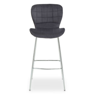 Warton Grey, Black Velvet Bar Chair