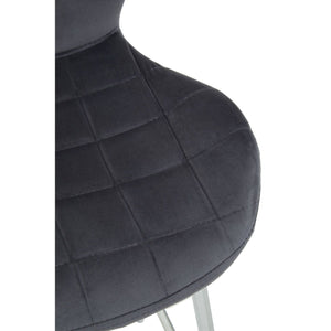 Warton Grey, Black Velvet Bar Chair