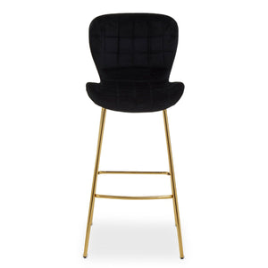 Warton Mink, Black Velvet Bar Chair