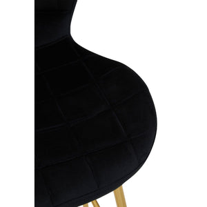 Warton Mink, Black Velvet Bar Chair