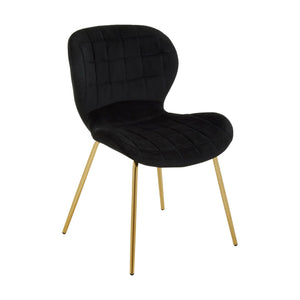 Warton Beige, Black Velvet Dining Chair