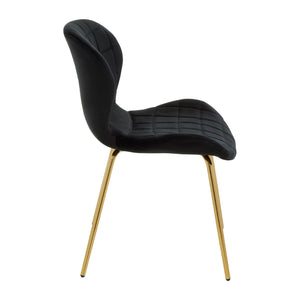 Warton Beige, Black Velvet Dining Chair