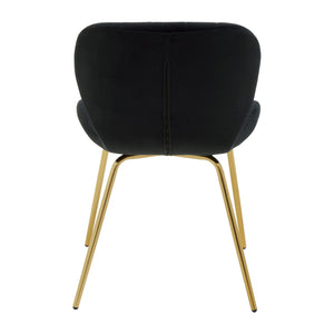 Warton Beige, Black Velvet Dining Chair