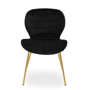 Warton Beige, Black Velvet Dining Chair