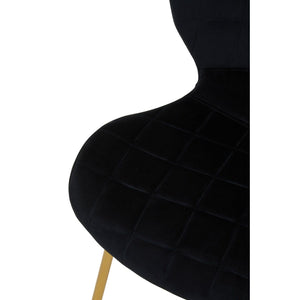 Warton Beige, Black Velvet Dining Chair