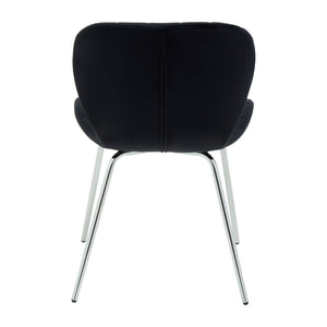 Warton Grey, Black Velvet Dining Chair