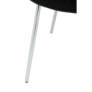 Warton Grey, Black Velvet Dining Chair