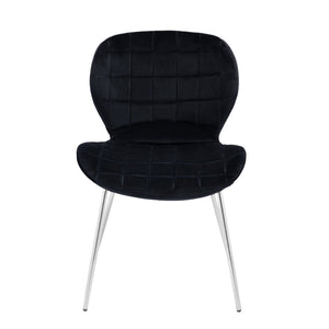 Warton Grey, Black Velvet Dining Chair