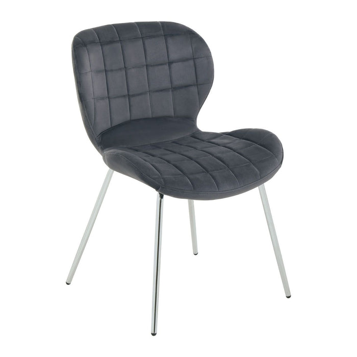 Warton Grey, Black Velvet Dining Chair