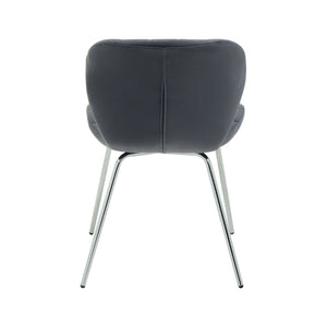 Warton Grey, Black Velvet Dining Chair