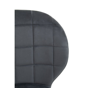 Warton Grey, Black Velvet Dining Chair